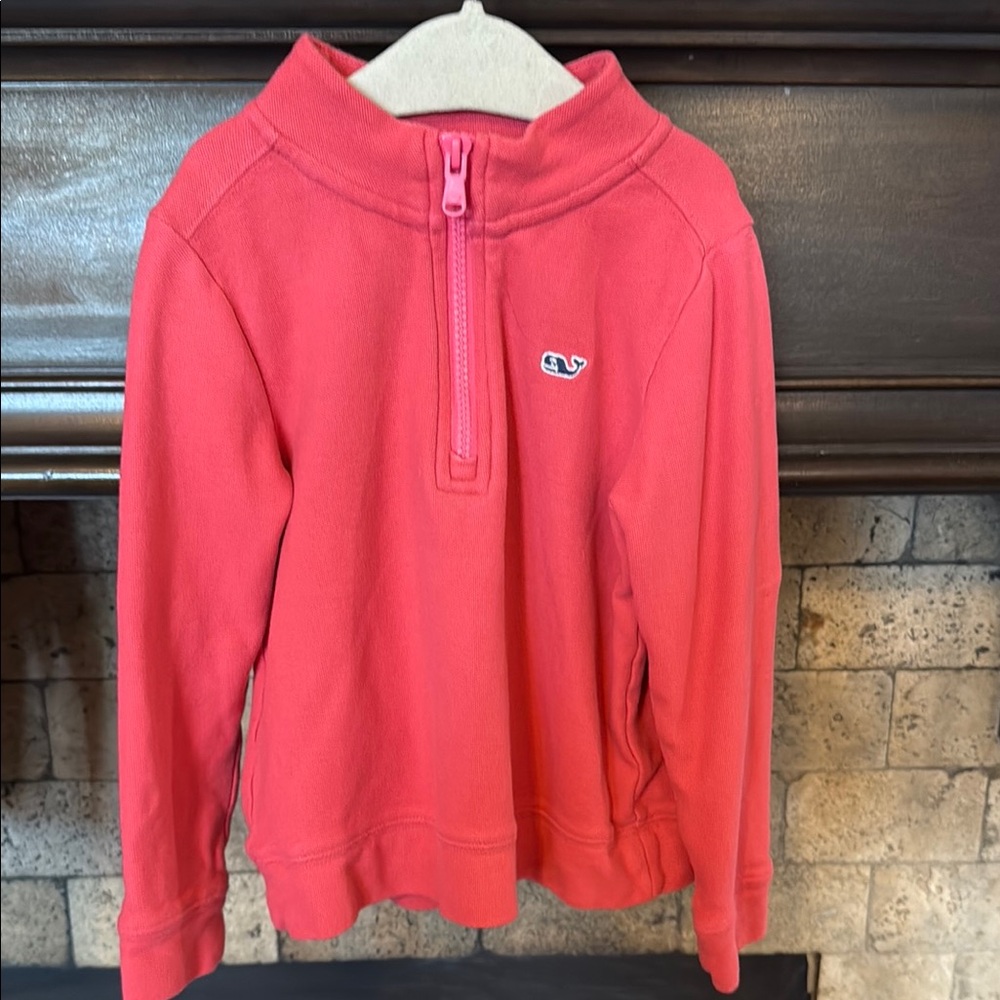 Vineyard Vines Kids Coral Half-Zip Sweatshirt